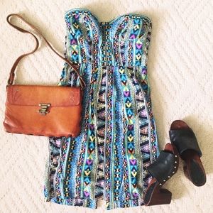 Strapless 21 printed sundress